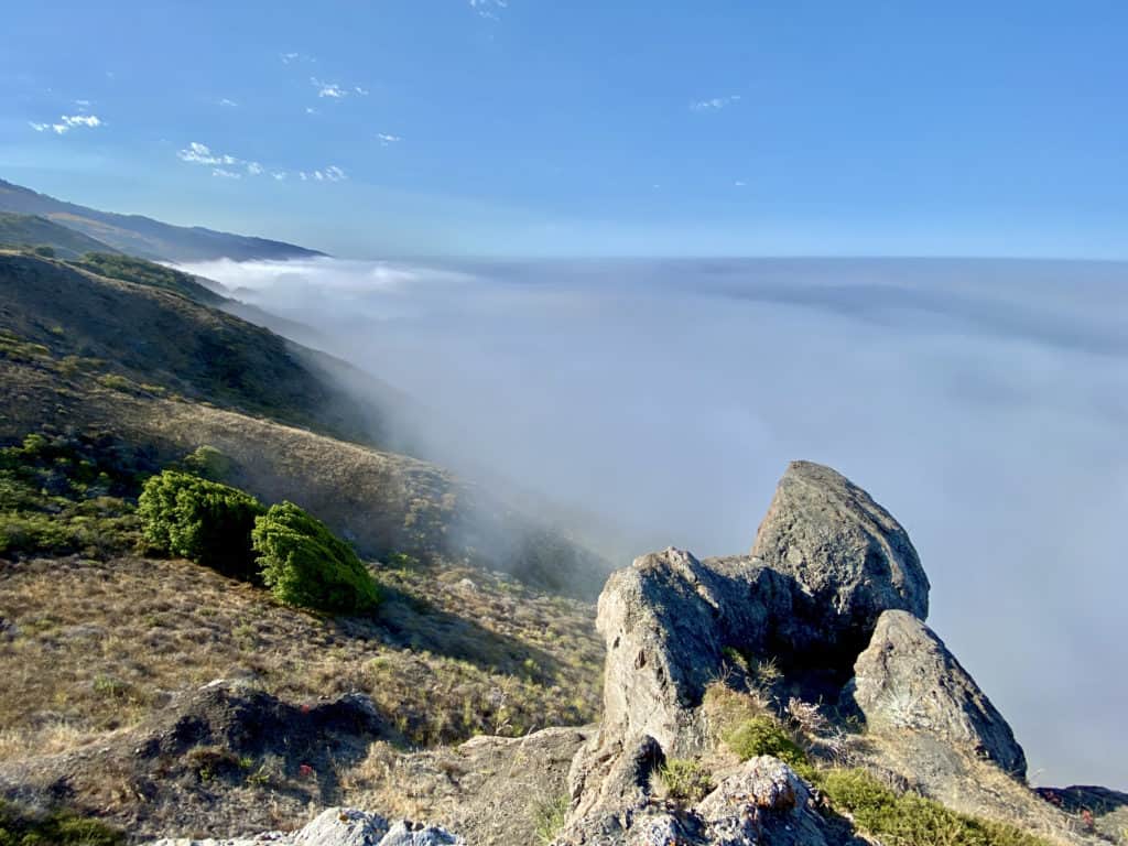 Pokryte mgłami wybrzeże Big Sur, California