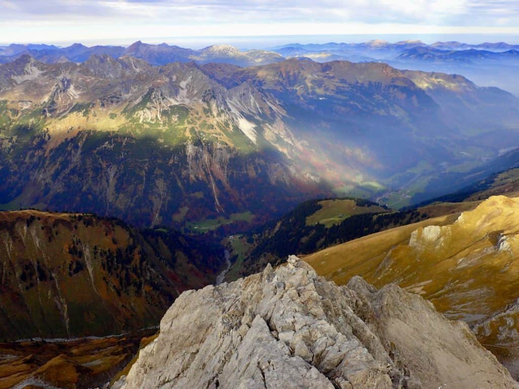 Panorama ze szczytu Trettachspitze, Alpy Algawskie