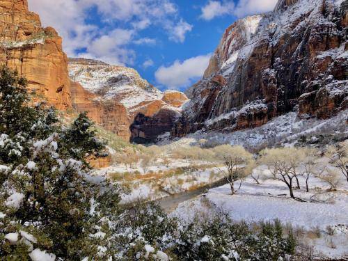 Zion Canyon w zimowej odsłonie